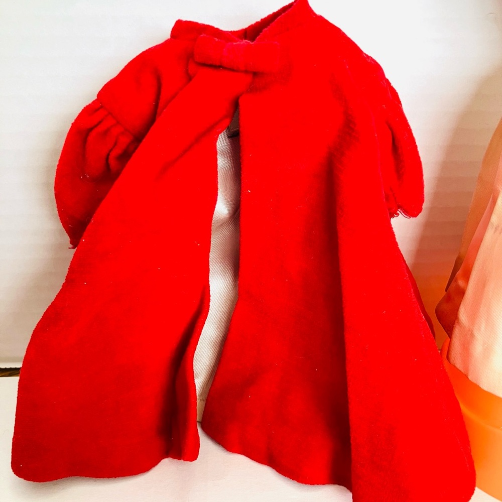 Barbie 1962 Red Flare Coat Dress Hat Purse Gloves Read Dress Stained #939 - Picture 4 of 11